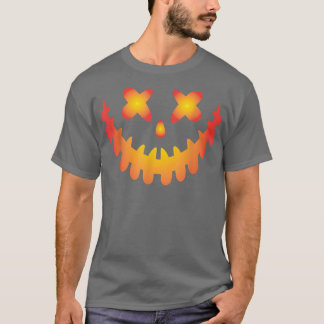Kürbislaterne Pumpkin Face Beängstigend Halloween T-Shirt