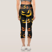 Kürbislaterne Pumpkin Face Capri Leggings (Rückseite)