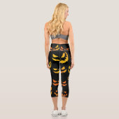 Kürbislaterne Pumpkin Face Capri Leggings (Rückseite)
