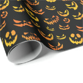 Kürbislaterne Pumpkin Face Geschenkpapier (Rolleneckpunkt)