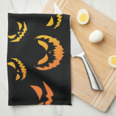 Kürbislaterne Pumpkin Face Geschirrtuch (Viertel Falte)