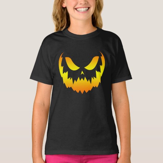 Kürbislaterne Pumpkin Face Gradient T-Shirt (Vorderseite)