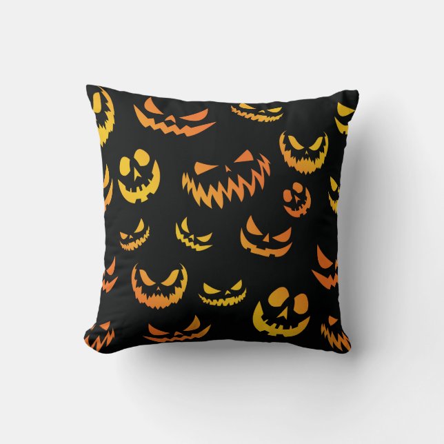 Kürbislaterne Pumpkin Face Kissen (Vorderseite)