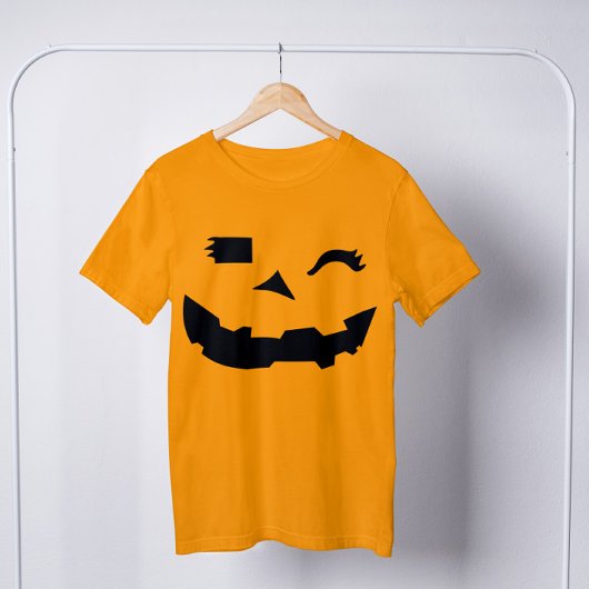 Kürbislaterne Pumpkin Face Orange Halloween T-Shirt