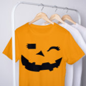 Kürbislaterne Pumpkin Face Orange Halloween T-Shirt