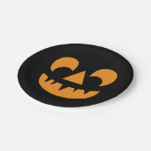 Kürbislaterne Pumpkin Face Pappteller (Schrägansicht)