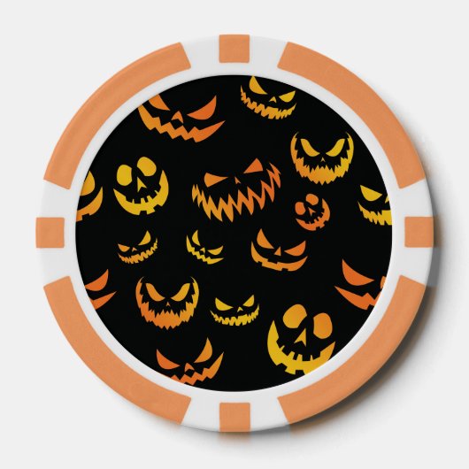 Kürbislaterne Pumpkin Face Pokerchips (Vorderseite)