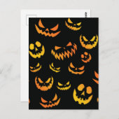 Kürbislaterne Pumpkin Face Postkarte (Vorne/Hinten)