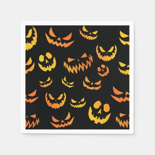 Kürbislaterne Pumpkin Face Serviette (Vorderseite)