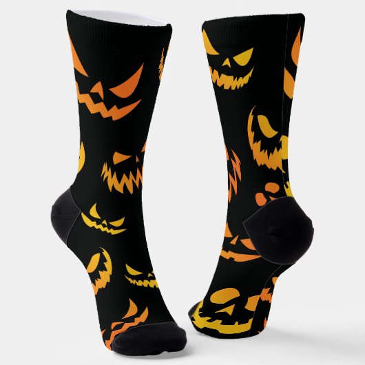 Kürbislaterne Pumpkin Face Socken (Gewinkelt)
