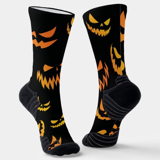 Kürbislaterne Pumpkin Face Socken (Gewinkelt)