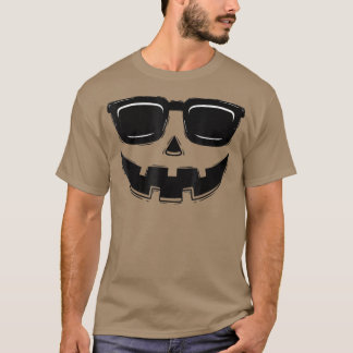 Kürbislaterne Pumpkin Face Sunglasses Funny Hallo T-Shirt