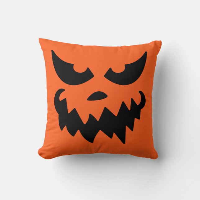 Kürbislaterne Pumpkin Face Throw Kissen (Vorderseite)