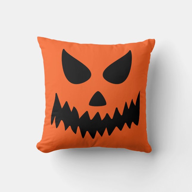 Kürbislaterne Pumpkin Face Throw Kissen (Vorderseite)