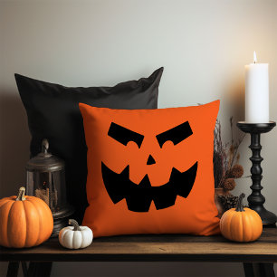 Kürbislaterne Pumpkin Face Throw Kissen
