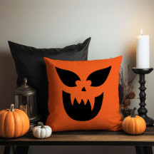 Kürbislaterne Pumpkin Face Throw Kissen