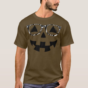 Kürbislaterne Pumpkin Face Zebra Glasses Lashes H T-Shirt