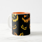 Kürbislaterne Pumpkin Face Zweifarbige Tasse (Vorderseite Links)