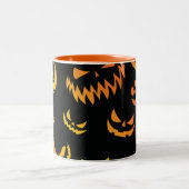 Kürbislaterne Pumpkin Face Zweifarbige Tasse (Mittel)