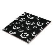 Kürbislaterne Pumpkin Gesicht Schwarz-Weiß Fliese (Seite)