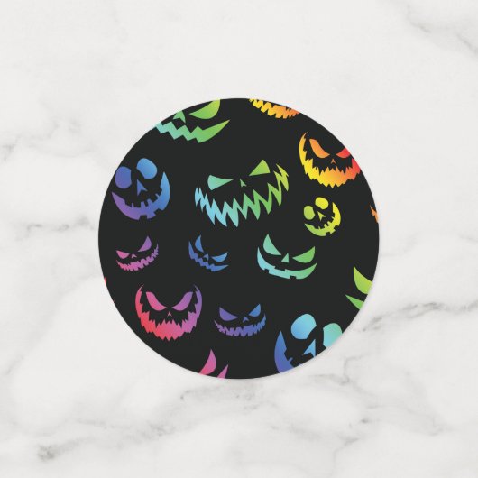 Kürbislaterne Pumpkin Gesicht Schwarz-Weiß Konfetti (Klein Vorderseite)