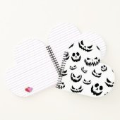 Kürbislaterne Pumpkin Gesicht Schwarz-Weiß Notizblock (Innenseite)