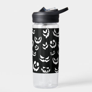 Kürbislaterne Pumpkin Gesicht Schwarz-Weiß Trinkflasche