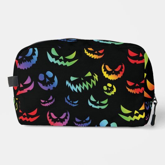 Kürbislaterne Pumpkin Gesicht Schwarz-Weiß Waschbeutel (Vorderseite)