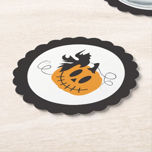 Kürbislaterne Pumpkin Halloween Orange Black Untersetzer (angewinkelt)