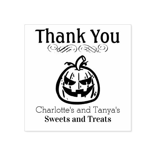 Kürbislaterne Pumpkin Logo Vielen Dank Gummistempel (Prägung)