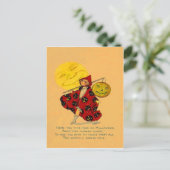 Kürbislaterne Pumpkin Man in der Mond Girl Postkarte (Stehend Vorderseite)