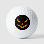 Kürbislaterne Pumpkin Orange & Black Halloween Golfball (Vorderseite)