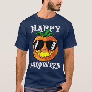Kürbislaterne Pumpkin Tragen Sonnenbrillen Happy H T-Shirt