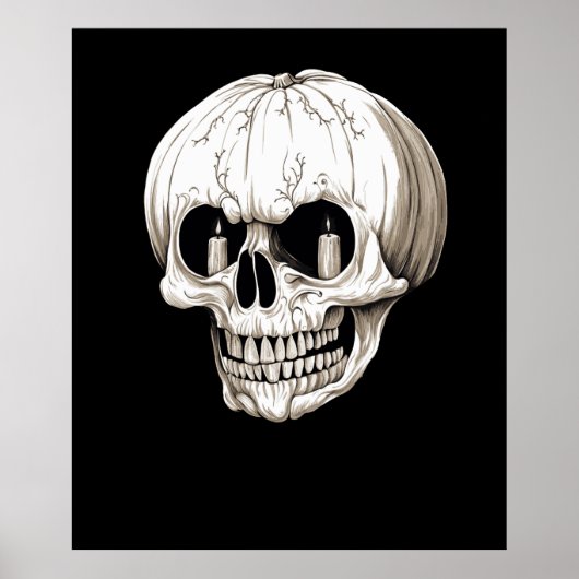 Kürbislaterne Schädel Halloween Gothic Poster (Vorne)