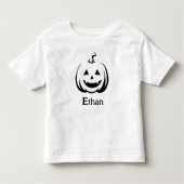 Kürbislaterne Schwarz/Weiß Niedlicher Halloween-Na Kleinkind T-shirt (Vorderseite)
