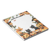 Kürbislaterne, Schwarze Katzen und Scarecrow Notizblock (angewinkelt)