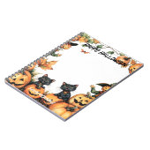 Kürbislaterne, Schwarze Katzen und Scarecrow Notizblock (Linke Seite)