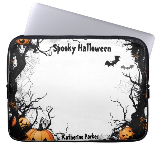 Kürbislaterne Spooky Halloween Laptopschutzhülle (Vorderseite)