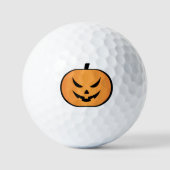 Kürbislaterne Spooky Halloween Pumpkin Golfball (Vorderseite)