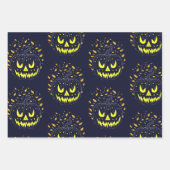 Kürbislaterne Spooky Pumpkin Halloween Black Geschenkpapier Set (Vorderseite)