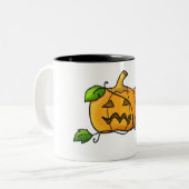 Kürbislaterne-Tasse Zweifarbige Tasse (Vorderseite Links)