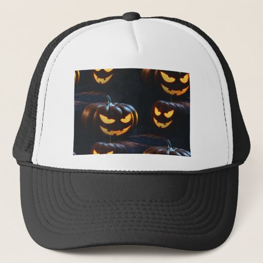 Kürbislaterne Truckerkappe (Vorderseite)