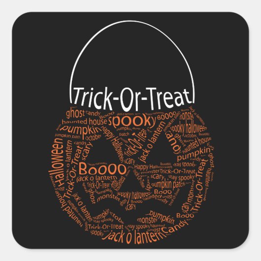 Kürbislaterne-Typografie-Orange Quadratischer Aufkleber (Vorderseite)