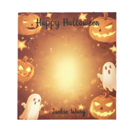 Kürbislaterne und Geister Notizblock