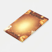 Kürbislaterne und Geister Post-it Klebezettel (angewinkelt)