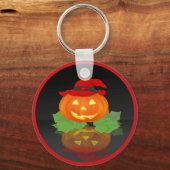 Kürbislaterne und sein Nachdenken - Schlüsselanhänger (Vorderseite)