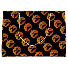 Kürbislaterne Unhappy Face Halloween Pumpkin, ZSG Große Geschenktüte