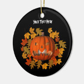 Kürbislaterne Verlasse Halloween-Ornament Keramik Ornament (Links)