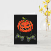 Kürbislaterne Video Gamer Controller Halloween B Karte (Gelbe Blume)