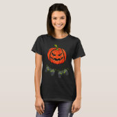 Kürbislaterne Video Gamer Controller Halloween B T-Shirt (Vorne ganz)